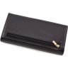 Жіночий чорний довгий гаманець з натуральної шкіри на кнопці Tony Bellucci (12479) - 4