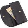 Жіночий чорний довгий гаманець з натуральної шкіри на кнопці Tony Bellucci (12479) - 5