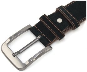 Темно-зеленый широкий мужской ремень из замшевой кожи с большой пряжкой Sergio Torri 45601 