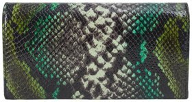 Разноцветный женский кошелек крупного размера из натуральной кожи под змею Desisan 80582