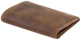 Мужское вертикальное портмоне из кожи крейзи хорс светло-коричневого цвета Visconti Arrow 70682