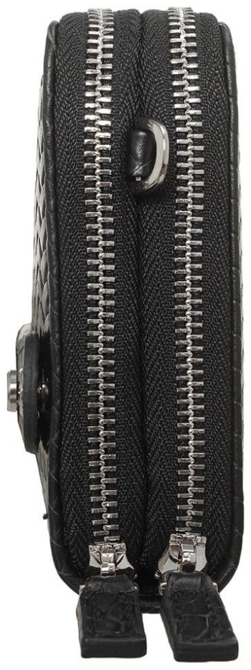 Черная мужская барсетка-клатч из плетеной кожи с кистевым ремешком DESISAN 80782 фото №3 Черная мужская барсетка-клатч из плетеной кожи с кистевым ремешком DESISAN 80782 modnotak фото №3