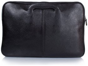 Чоловічий чорний портфель із фактурної шкіри з двома ручками Desisan 81082