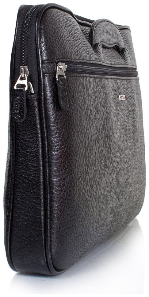 Чоловічий чорний портфель із фактурної шкіри з двома ручками Desisan 81082 фото №3 Чоловічий чорний портфель із фактурної шкіри з двома ручками Desisan 81082 modnotak фото №3