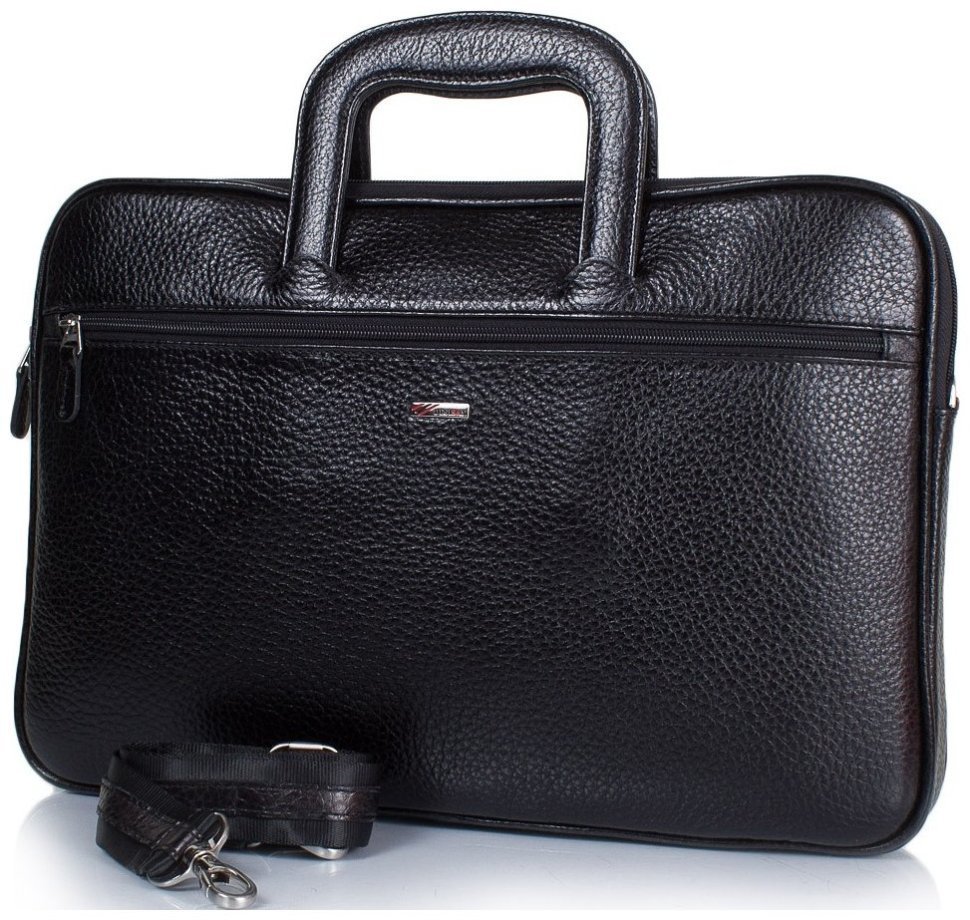 Чоловічий чорний портфель із фактурної шкіри з двома ручками Desisan 81082 фото №6 Чоловічий чорний портфель із фактурної шкіри з двома ручками Desisan 81082 modnotak фото №6