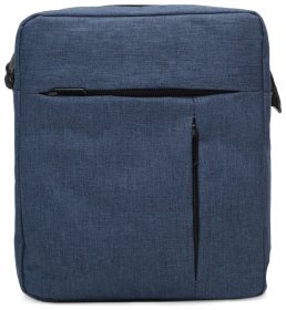 Синя текстильна чоловіча сумка вертикального типу через плече Remoid (15717)