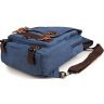 Синий текстильный рюкзак на одно плечо VINTAGE STYLE (14482) - 5