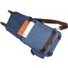 Синій текстильний рюкзак на одне плече VINTAGE STYLE (14482) - 6