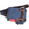 Синій текстильний рюкзак на одне плече VINTAGE STYLE (14482) - 7