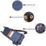 Синій текстильний рюкзак на одне плече VINTAGE STYLE (14482) - 12