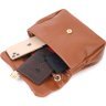 Стигана жіноча сумка-кроссбоді з еко-шкіри коричневого кольору Vintage (18711) - 6