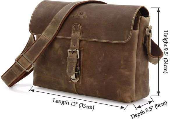 Модна чоловіча сумка-месенджер з вінтажній шкіри коричневого кольору VINTAGE STYLE (14090)