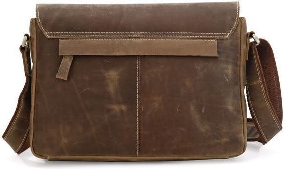 Модна чоловіча сумка-месенджер з вінтажній шкіри коричневого кольору VINTAGE STYLE (14090)