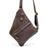 Нагрудная мужская сумка-слинг из натуральной коричневой кожи TARWA (19879) - 1