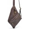 Нагрудная мужская сумка-слинг из натуральной коричневой кожи TARWA (19879) - 2