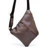 Нагрудная мужская сумка-слинг из натуральной коричневой кожи TARWA (19879) - 4