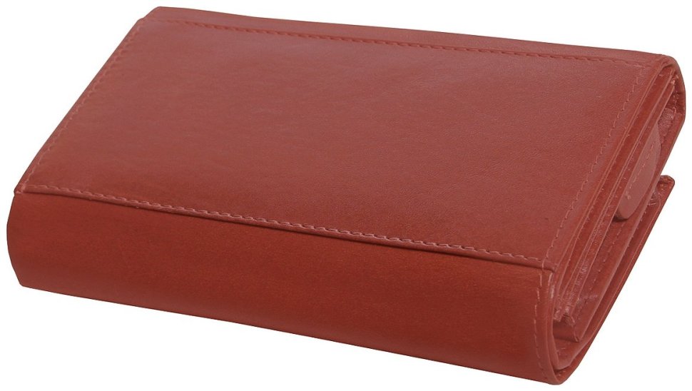 Місткий жіночий гаманець зі шкіри на кнопці коричневого кольору Vip Collection 102382 modnotak фото №6