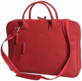 Червона сумка для ноутбука 15.6″ із зернистої шкіри Vip Collection 102482