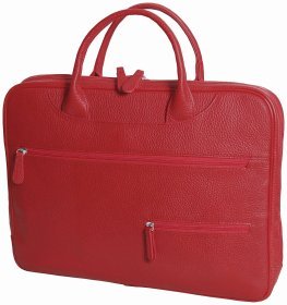 Червона сумка для ноутбука 15.6″ із зернистої шкіри Vip Collection 102482
