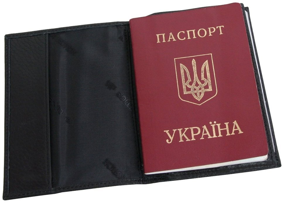 Обложка для паспорта и документов из натуральной кожи Vip Collection 102582 (черная) modnotak фото №2