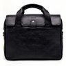 Кожаная мужская сумка-портфель для ноутбука в черном цвете TARWA (19652) - 5