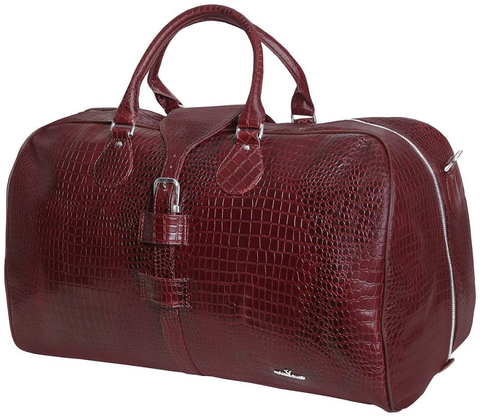 Коричневая дорожная сумка из натуральной кожи кроко Vip Collection 102682 фото №2 Коричневая дорожная сумка из натуральной кожи кроко Vip Collection 102682 modnotak фото №2