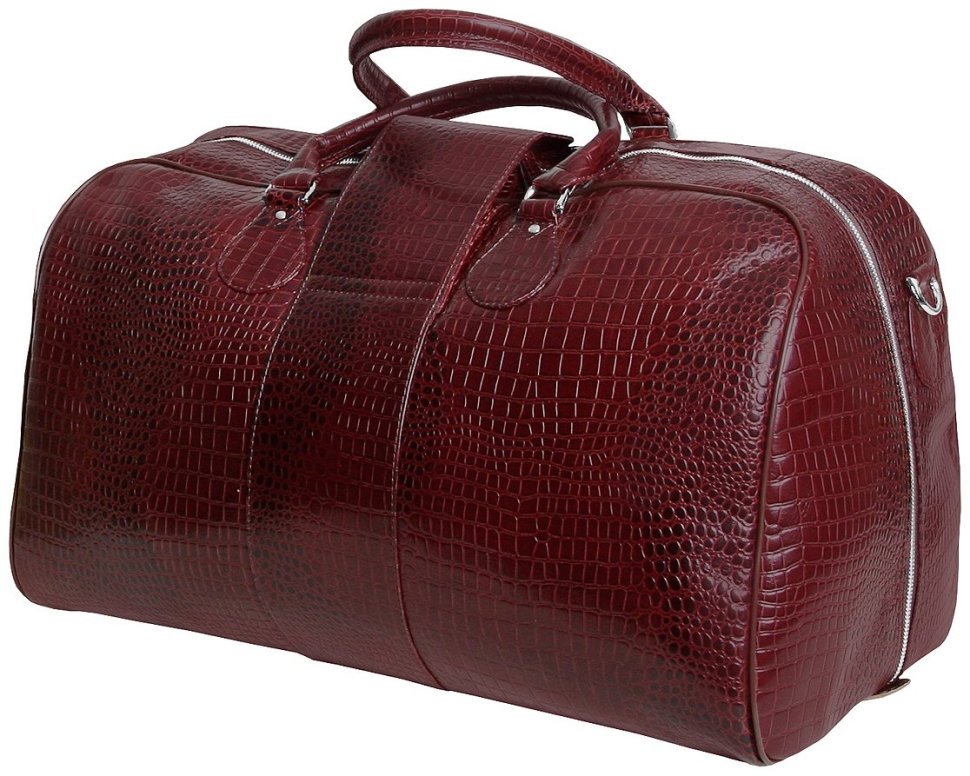 Коричневая дорожная сумка из натуральной кожи кроко Vip Collection 102682 фото №3 Коричневая дорожная сумка из натуральной кожи кроко Vip Collection 102682 modnotak фото №3