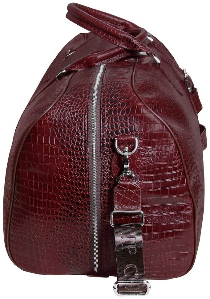 Коричневая дорожная сумка из натуральной кожи кроко Vip Collection 102682 фото №4 Коричневая дорожная сумка из натуральной кожи кроко Vip Collection 102682 modnotak фото №4