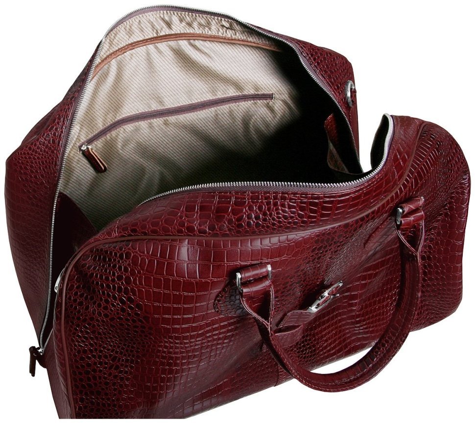 Коричневая дорожная сумка из натуральной кожи кроко Vip Collection 102682 фото №8 Коричневая дорожная сумка из натуральной кожи кроко Vip Collection 102682 modnotak фото №8