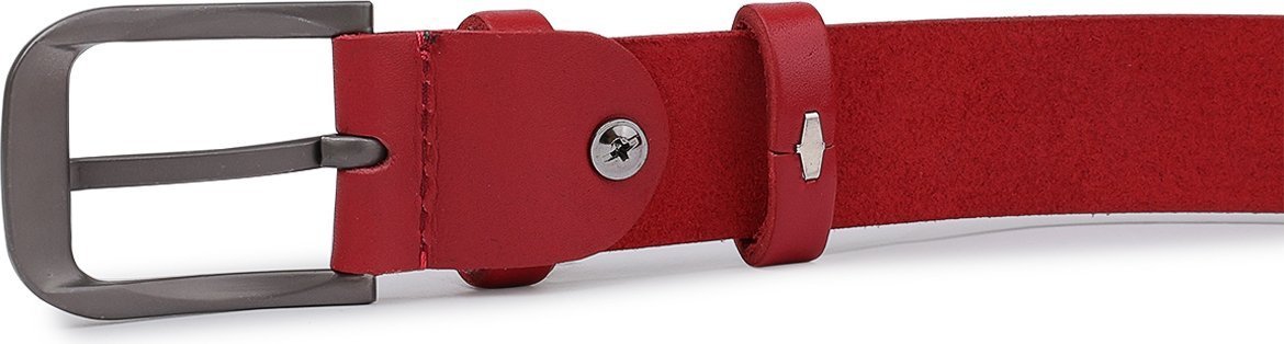 Красный женский ремень из натуральной кожи гладкого типа Vintage (2420777)
