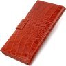 Рыжий мужской купюрник из натуральной кожи с тиснением под крокодила CANPELLINI (2421918) - 2
