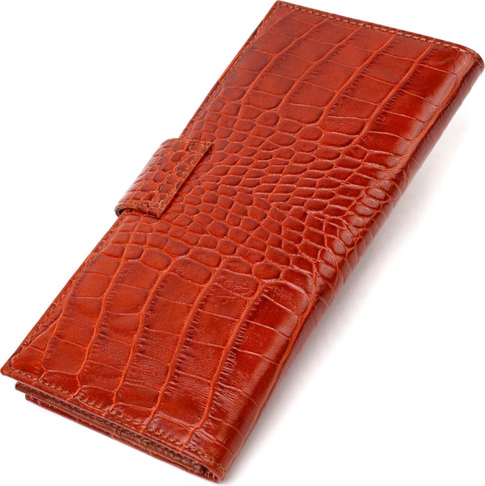 Рыжий мужской купюрник из натуральной кожи с тиснением под крокодила CANPELLINI (2421918)