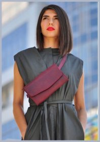 Классическая сумка из натуральной кожи в бордовом цвете BlankNote Элис (12636)