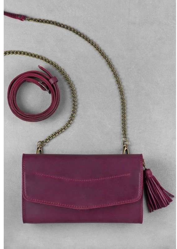 Класична сумка з натуральної шкіри в бордовому кольорі BlankNote Еліс (12636)
