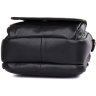 Мужская сумка-барсетка из добротной кожи черного цвета Tiding Bag (15826) - 4