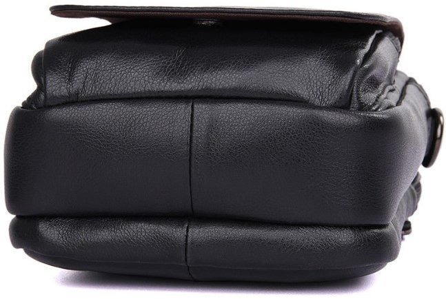 Мужская сумка-барсетка из добротной кожи черного цвета Tiding Bag (15826)