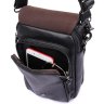 Чоловіча сумка-барсетка з добротної шкіри чорного кольору Tiding Bag (15826) - 6