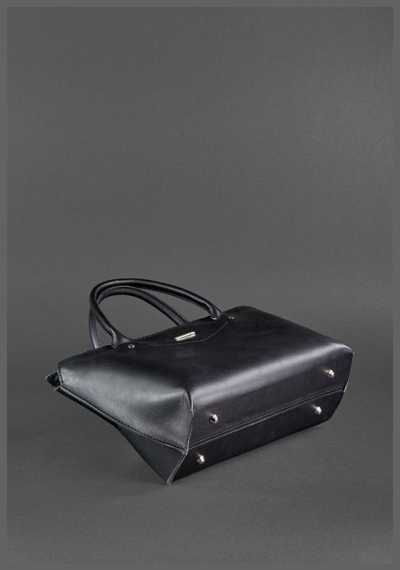 Чорна сумка горизонтального типу з гладкої шкіри BlankNote Midi (12706)