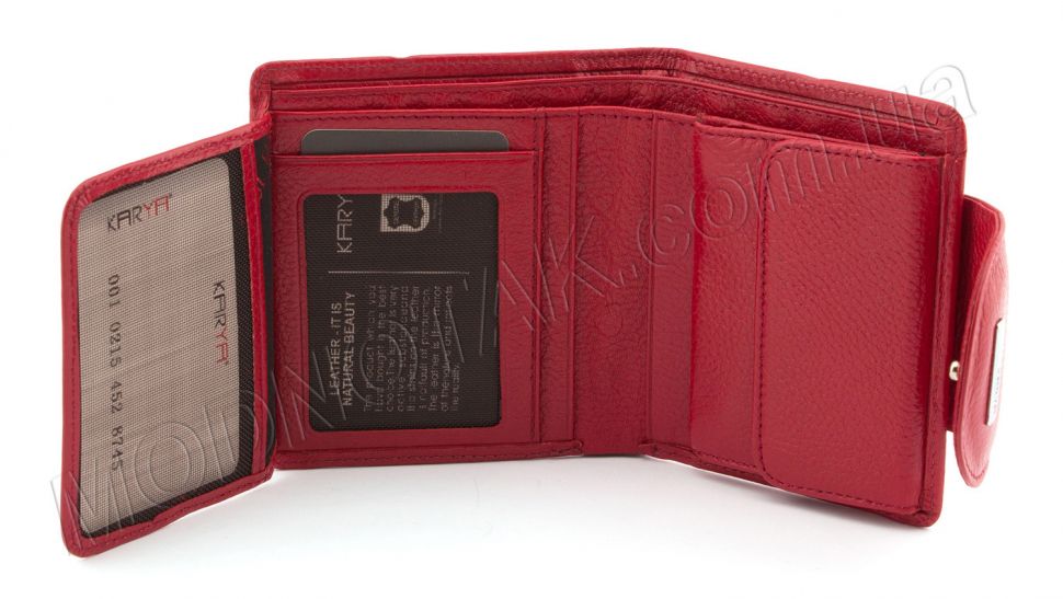 Міні гаманець червоного кольору Karya 1052-46
