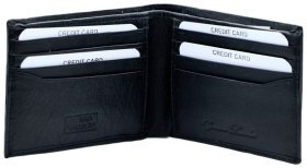 Мужской подарочный набор из портмоне и брелока из натуральной кожи JCB GS01 черного цвета 93982