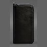 Чорний гаманець з натуральної шкіри з блискавичною застібкою BlankNote (12620) - 3