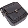Миниатюрная мужская сумка-барсетка из черной кожи на два отделения Vintage (20395) - 2
