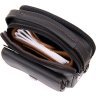 Миниатюрная мужская сумка-барсетка из черной кожи на два отделения Vintage (20395) - 4