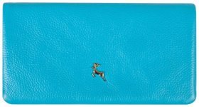 Якісний жіночий гаманець із натуральної зернистої шкіри з RFID-захистом Ashwood J56 94182 блакитного кольору