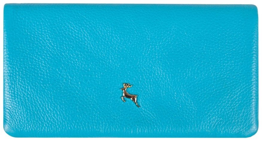 Качественный женский кошелек из натуральной зернистой кожи с RFID-защитой Ashwood J56 94182 голубого цвета modnotak фото №1