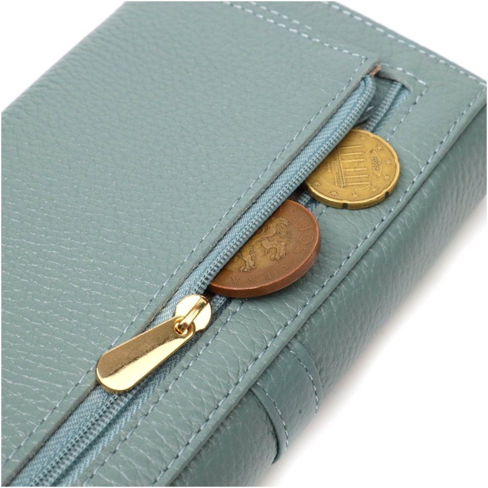 Великий жіночий гаманець із натуральної шкіри фісташкового кольору Tony Bellucci (2422065)
