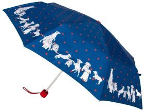 Зонт женский Fulton L354-041185 Minilite-2 Milis Friends (Синий в горошек с принтом щенят, механика) 94282