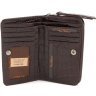 Вертикальний гаманець коричневого кольору з натуральної шкіри під рептилію Tony Bellucci (10803) - 2