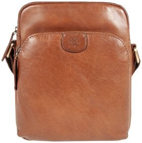 Мужская сумка планшет из гладкой кожи через плече Ashwood T79 коричневого цвета 94382
