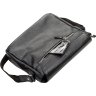Практичная мужская сумка-мессенджер из натуральной черной кожи среднего размера SHVIGEL (00797) - 5